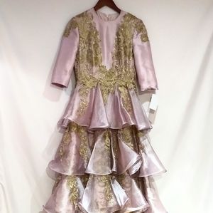 SOB Wedding Dress Ball Gown Pessi Miller Design Size 6 Sparkle Blush Pink Color